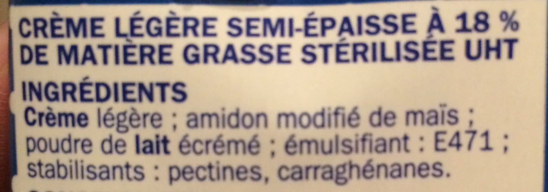 Délisse Crème légère UHT 18% semi-épaisse packshot