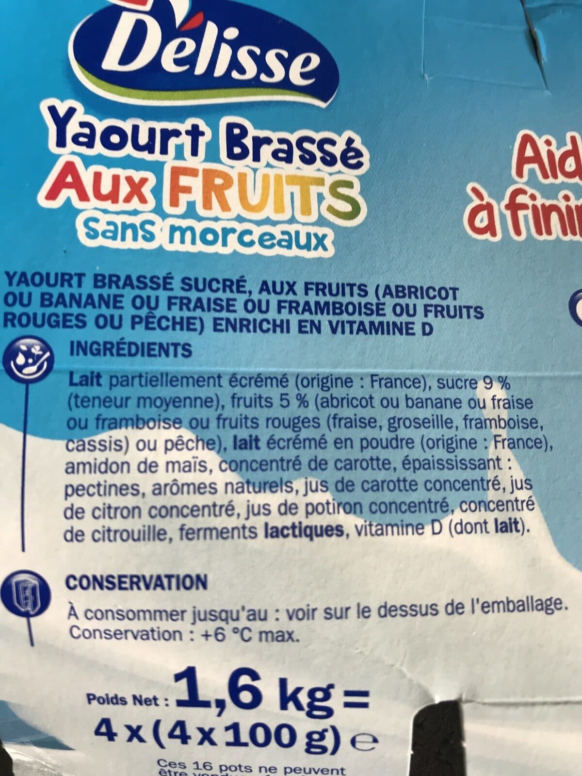 Délisse Yaourt brassé pulpe fruits packshot