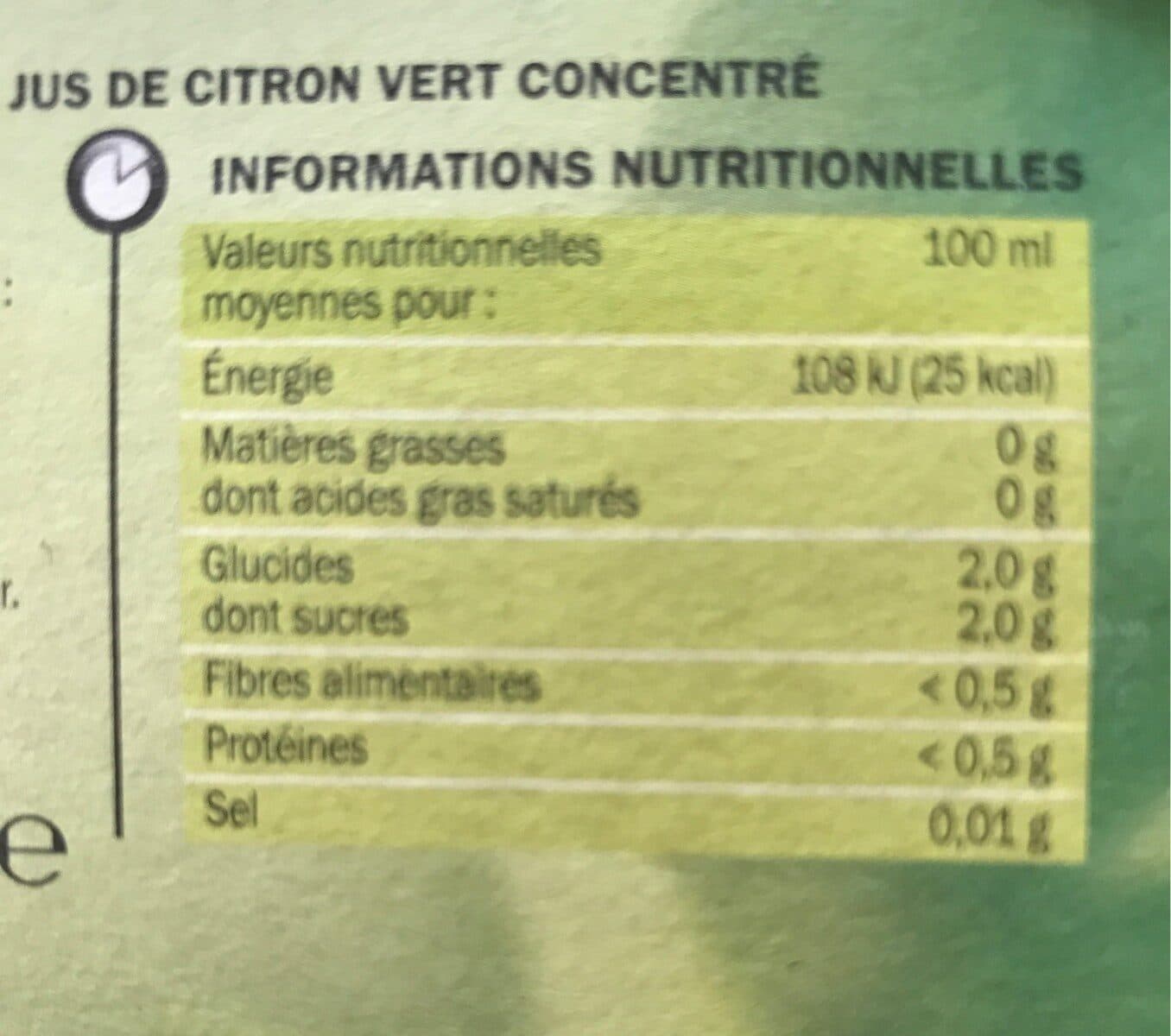 Marque Repère Jus de citron vert packshot
