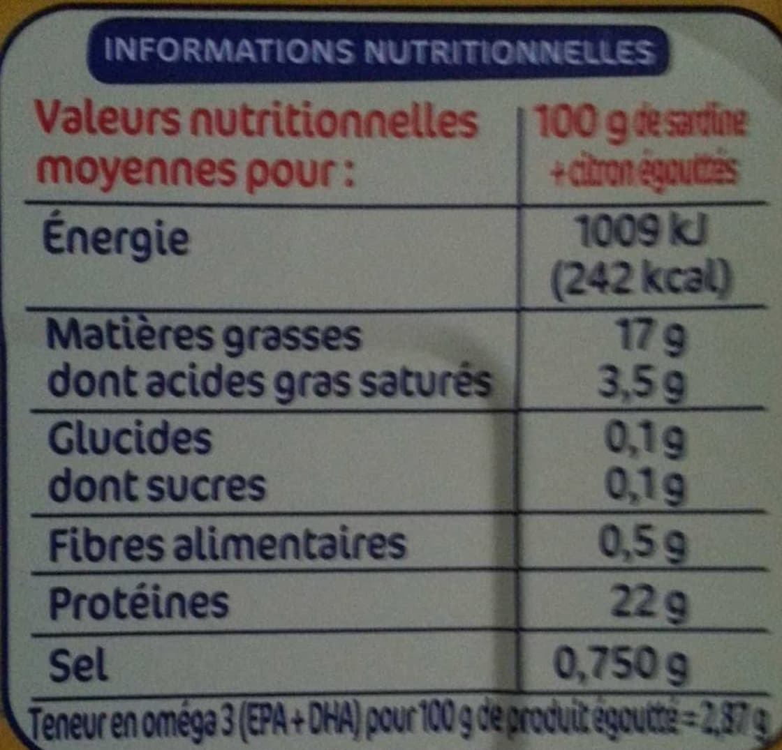 Marque Repère Sardines au citron packshot