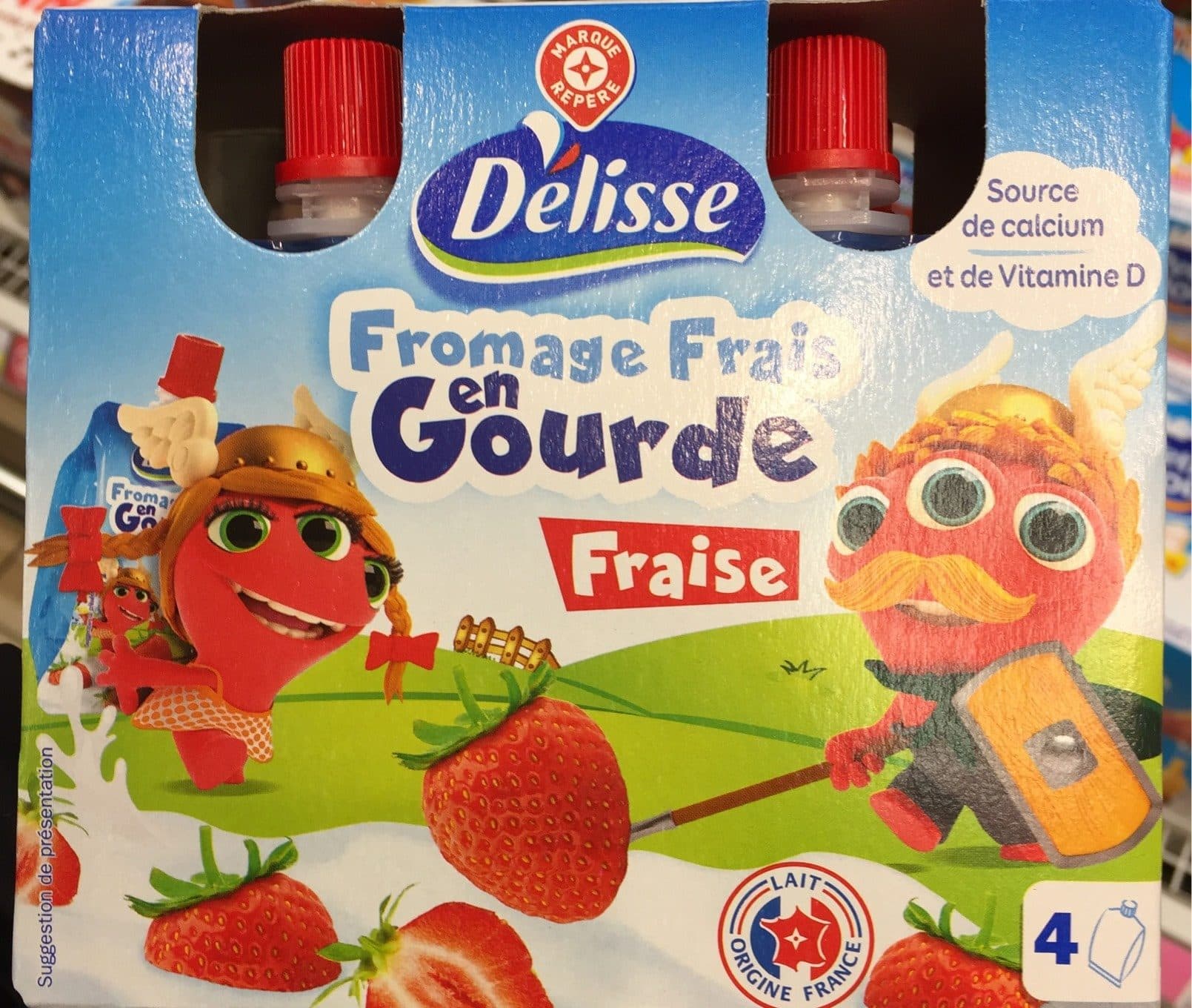 Délisse Fromage frais à la fraise déli'pocket packshot