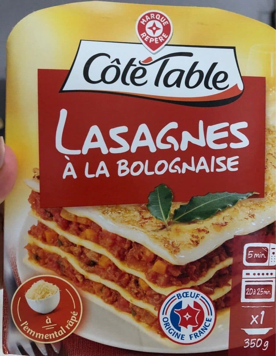 Marque Repère Lasagnes Bolognaise Côté Table, 350g packshot