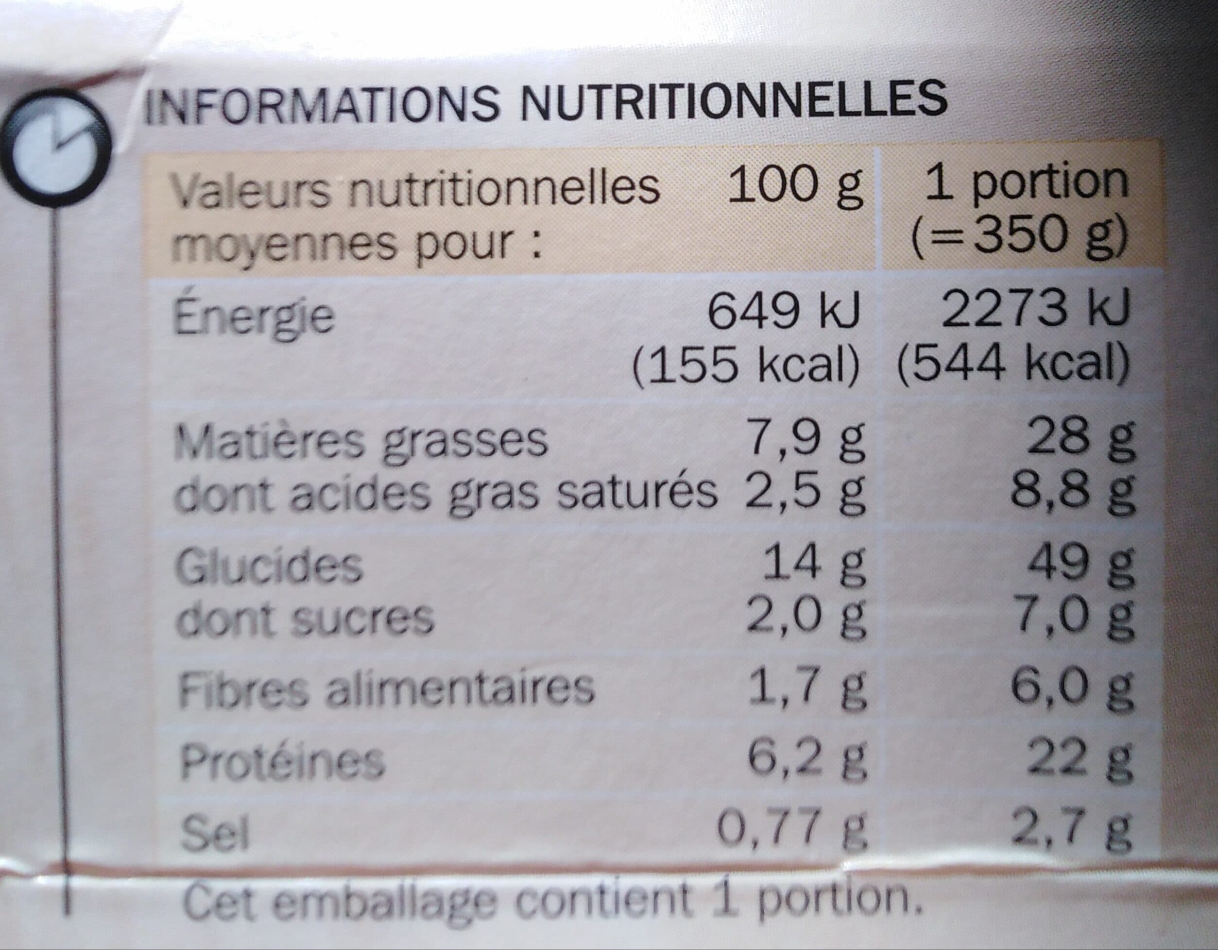 Marque Repère Lasagnes Bolognaise Côté Table, 350g packshot