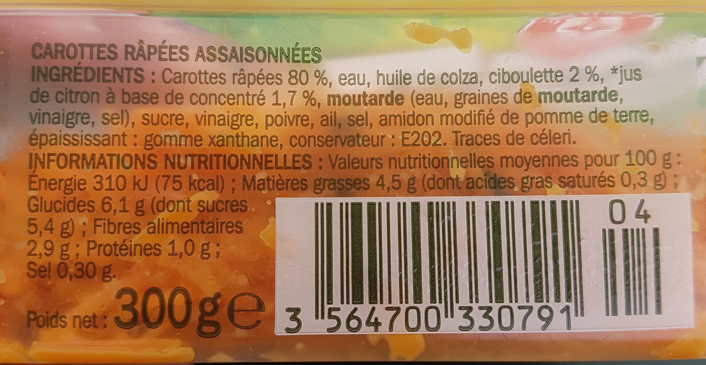 Marque Repère Salade carottes rapées packshot