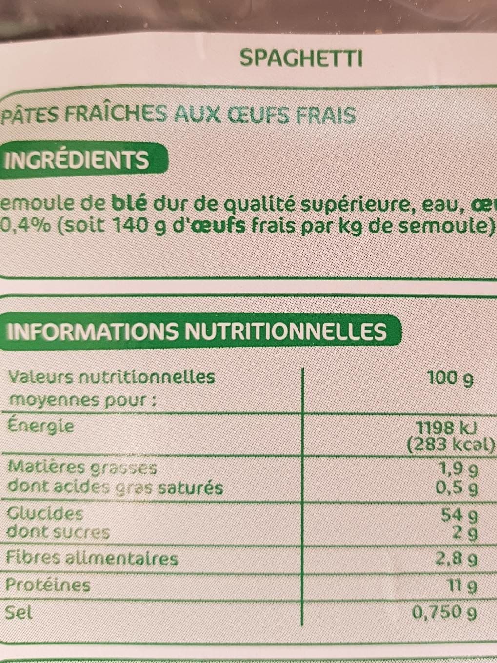 Marque Repère Spaghetti packshot