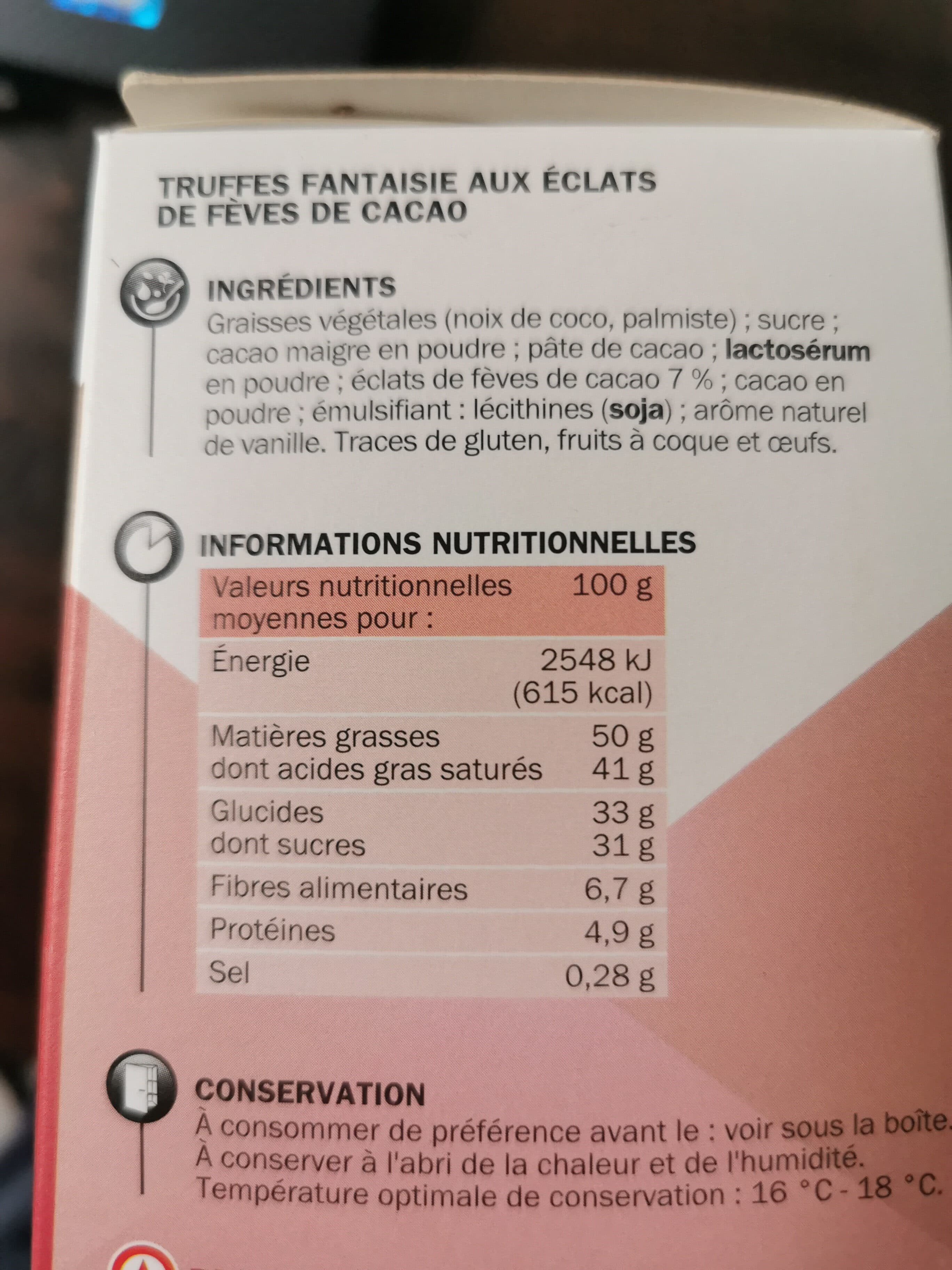 Marque Repère Truffes Fantaisie aux éclats de fève de cacao packshot