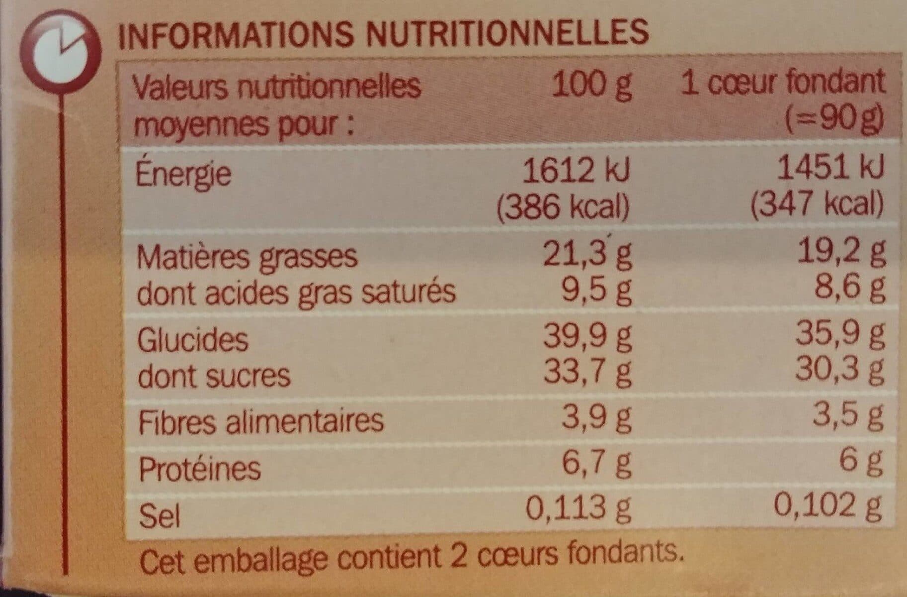 Marque Repère Coeurs fondants chocolat x 2 packshot