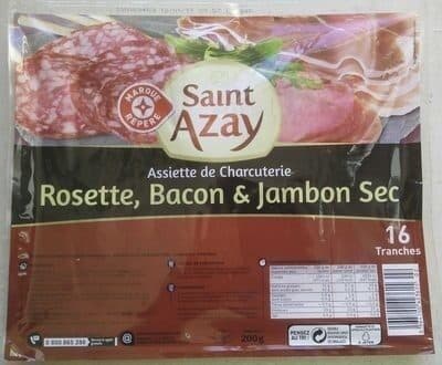Marque Repère Assiette de Charcuterie Rosette, Bacon & Jambon Sec packshot