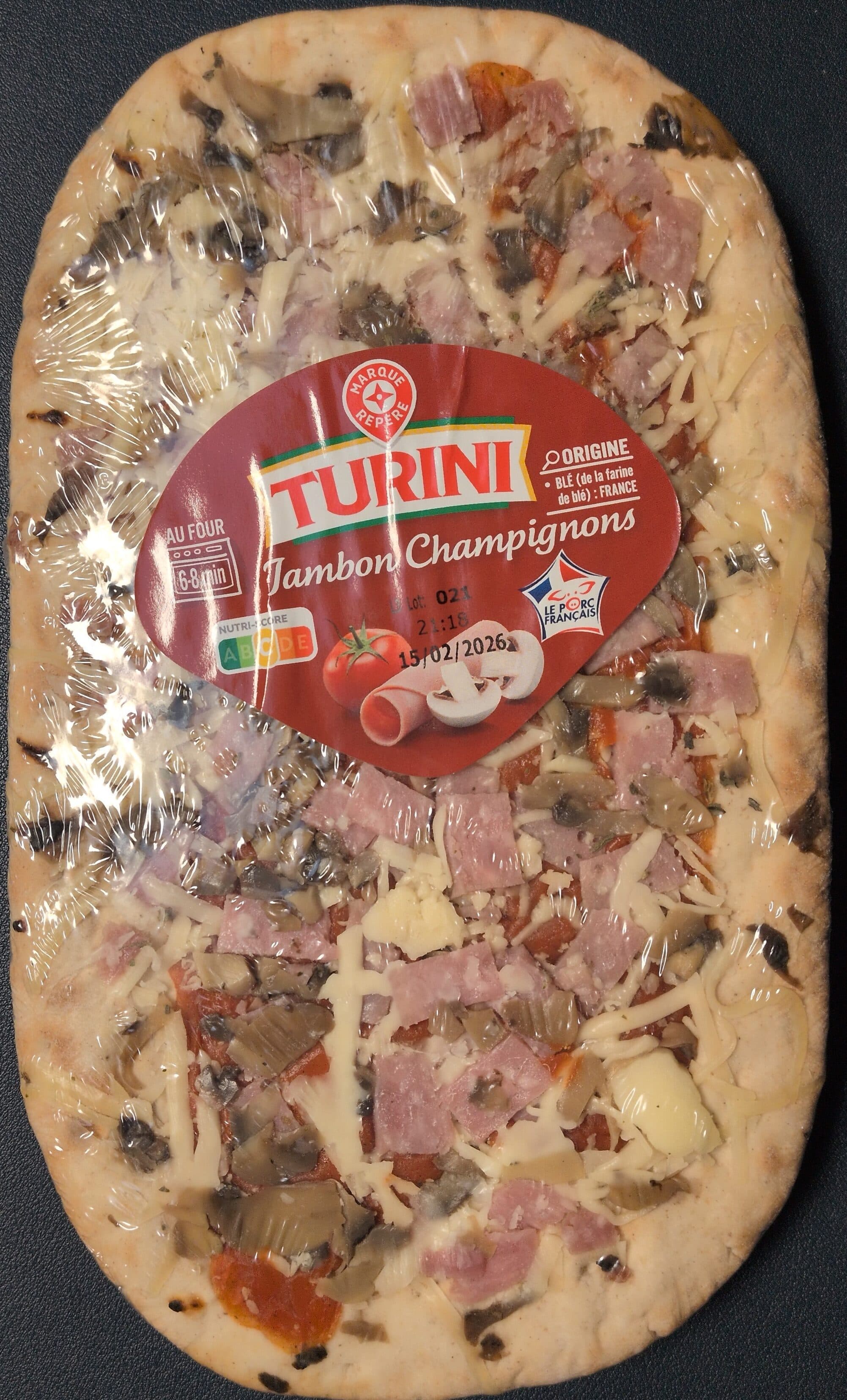 Turini Pizza jambon champignons packshot