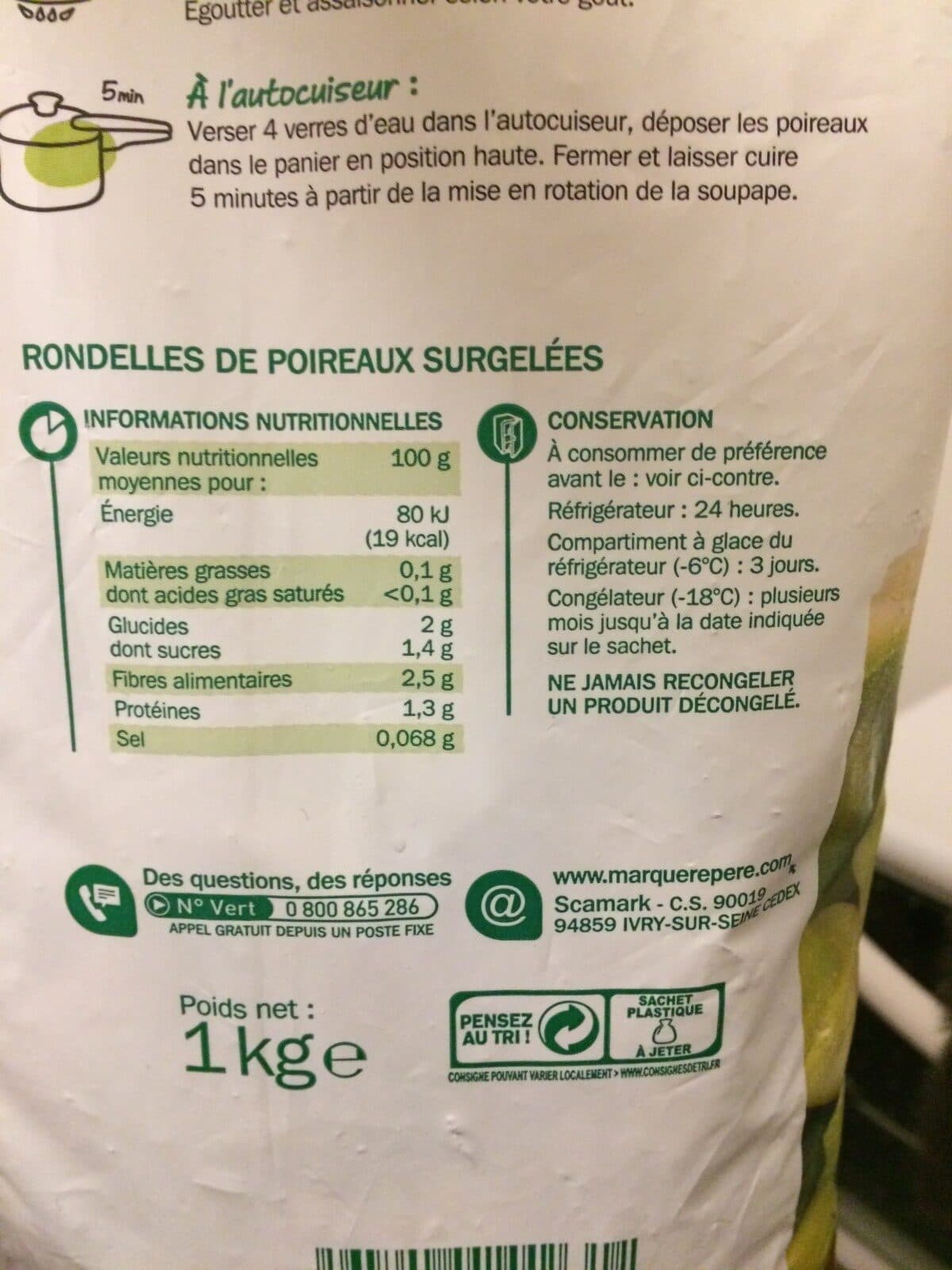 Marque Repère Poireaux en rondelles packshot