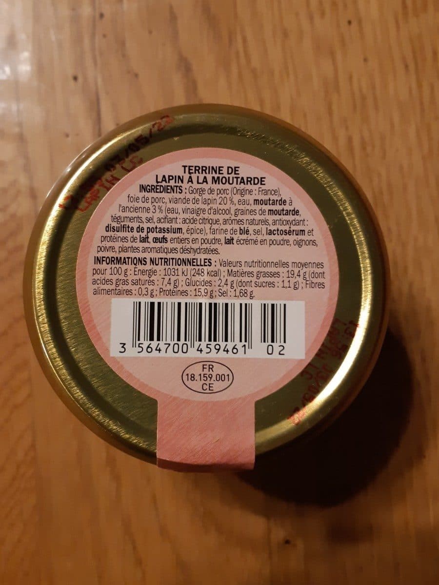 Marque Repère Terrine de lapin à la moutarde packshot