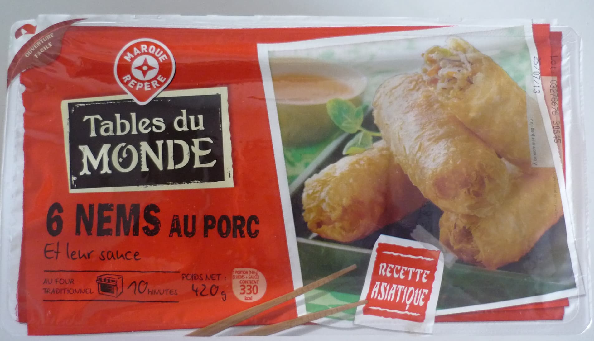 Marque Repère 6 Nems au Porc et leur sauce packshot