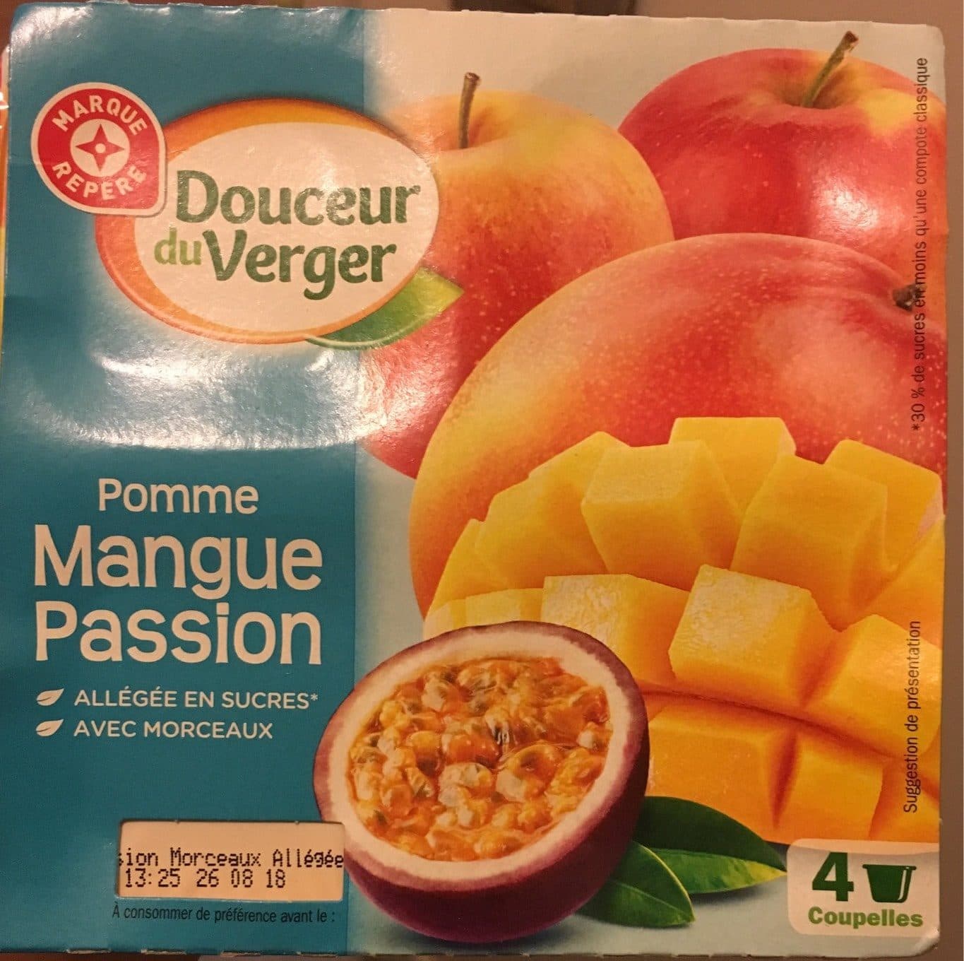 Marque Repère Compote allégée pomme mangue passion packshot