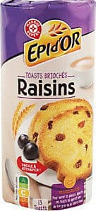 Marque Repère Toasts brioche raisin 150g packshot