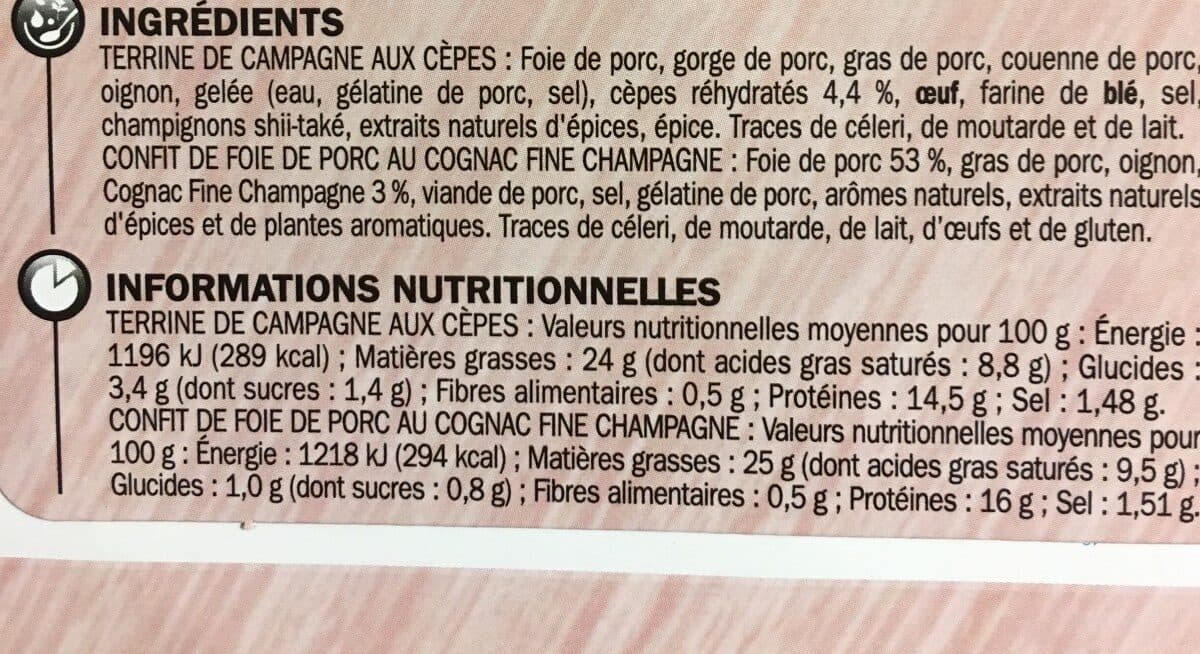 Marque Repère Terrine campagne / confit foie porc packshot