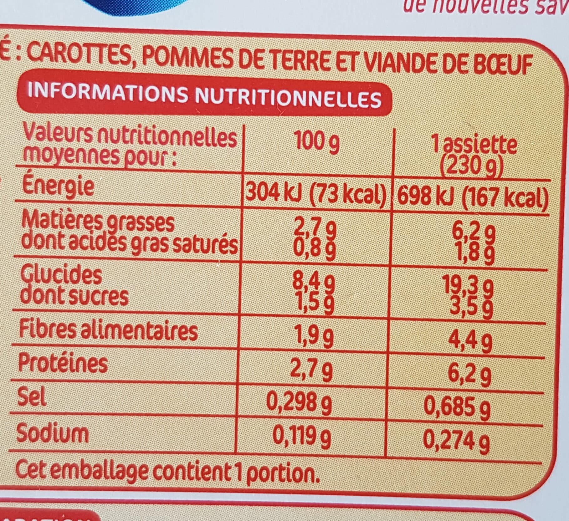 Marque Repère Mijoté De Carottes Et Buf, Assiette De 230 Grammes, Marque Mots D'enfants packshot