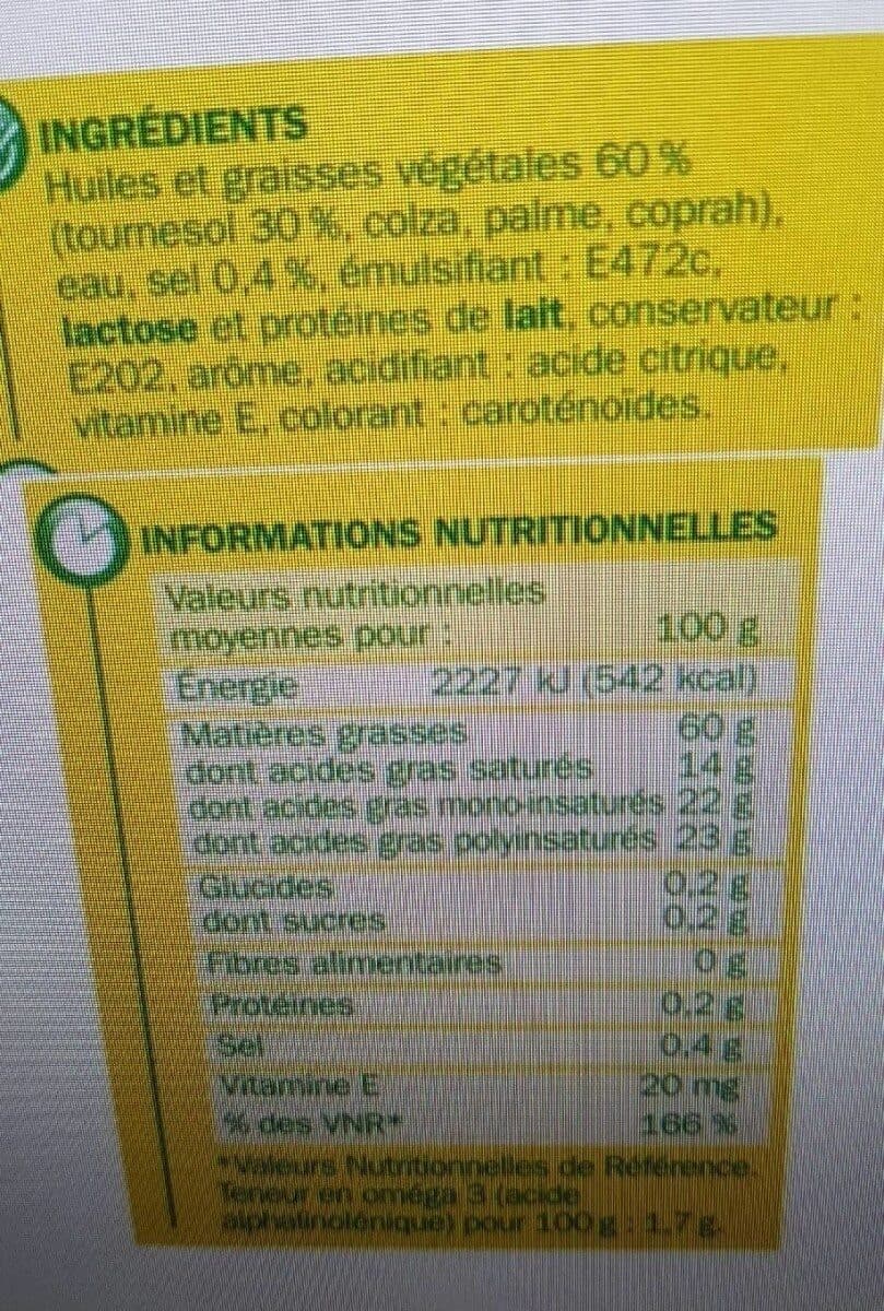 Marque Repère Margarine allégée au tournesol 60% Mat. Gr. - barquette packshot