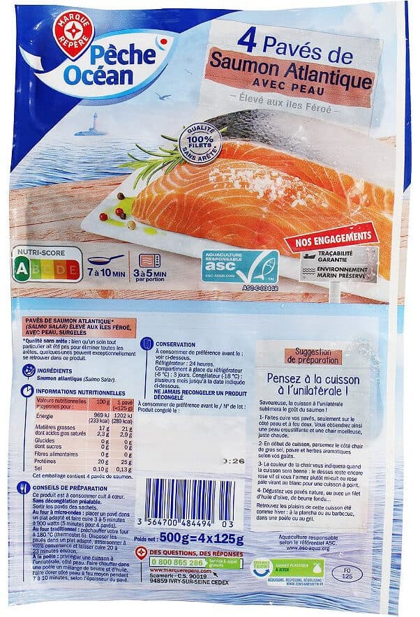 pêche océan Pavé de Saumon packshot