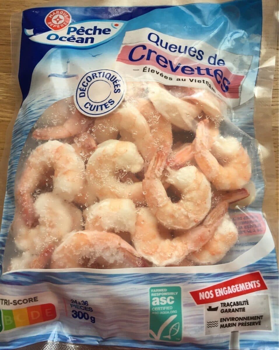 Marque Repère Queues de crevettes décortiquées cuites packshot