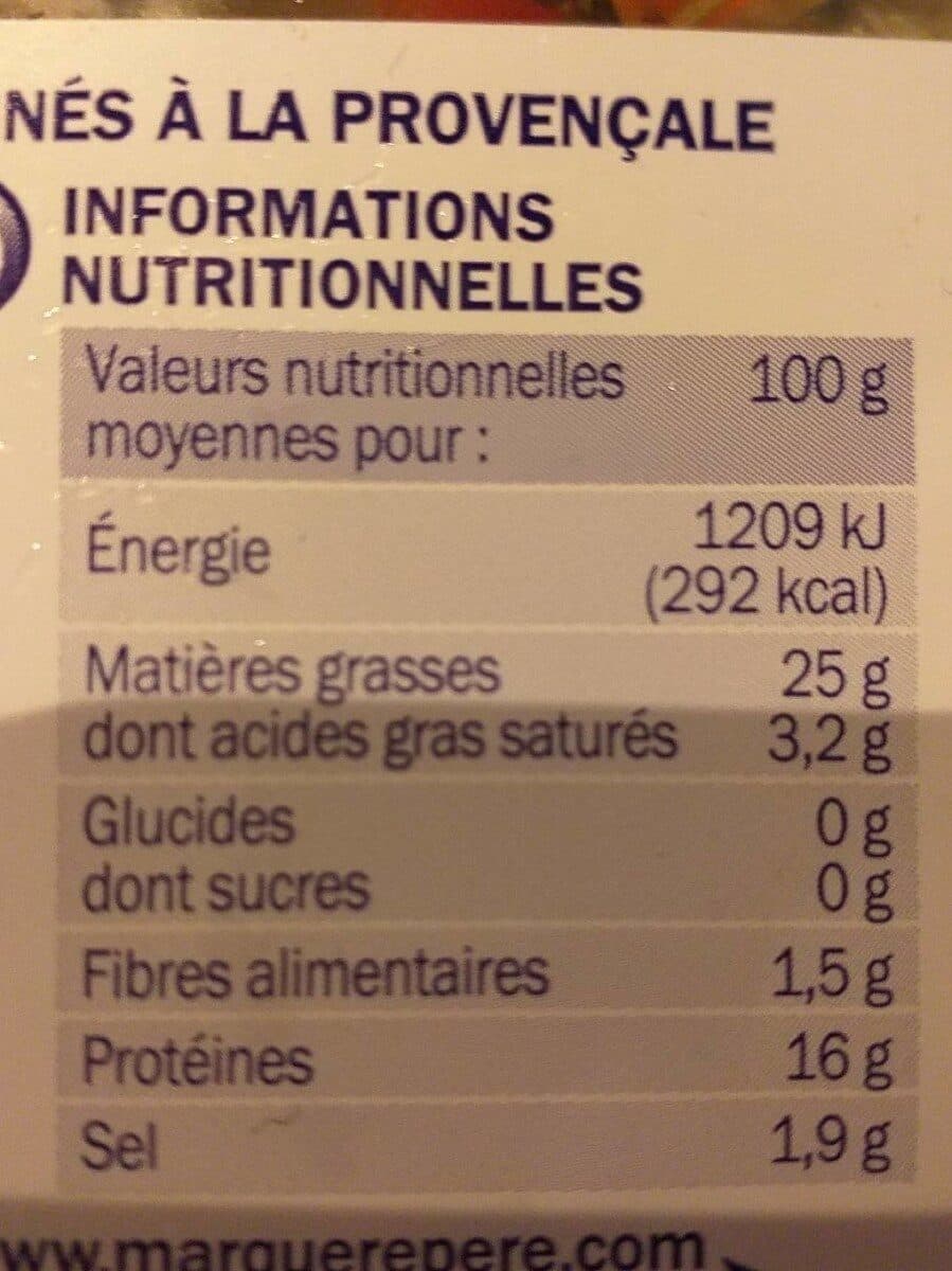 Marque Repère Filets anchois marinés à la provençale barquette packshot