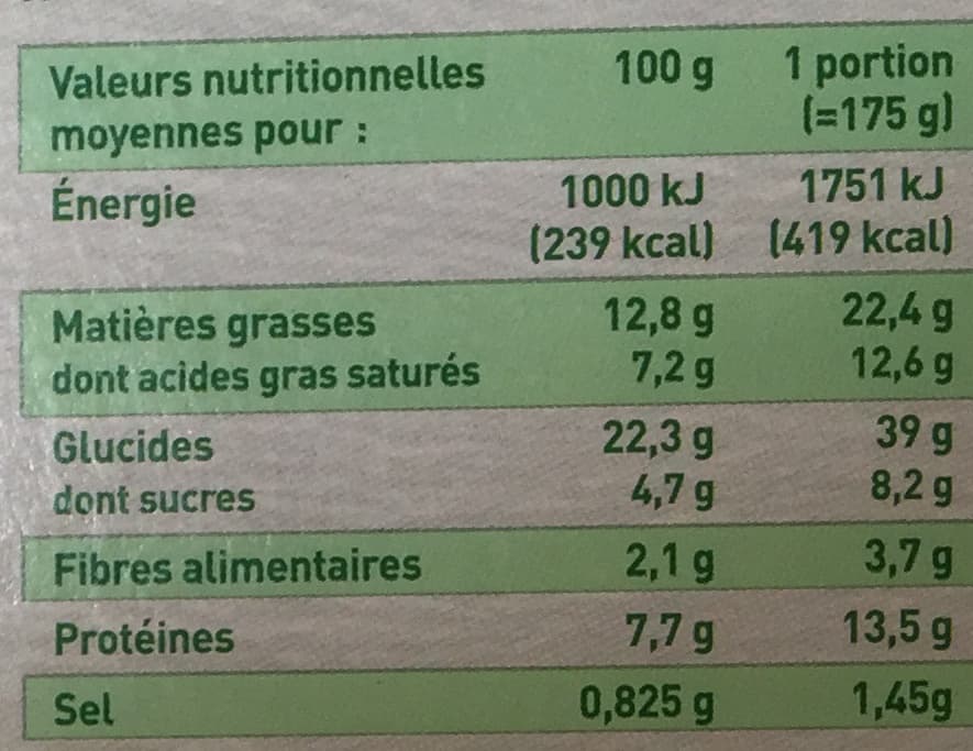 Marque Repère Tarte au chèvre et aux épinards packshot