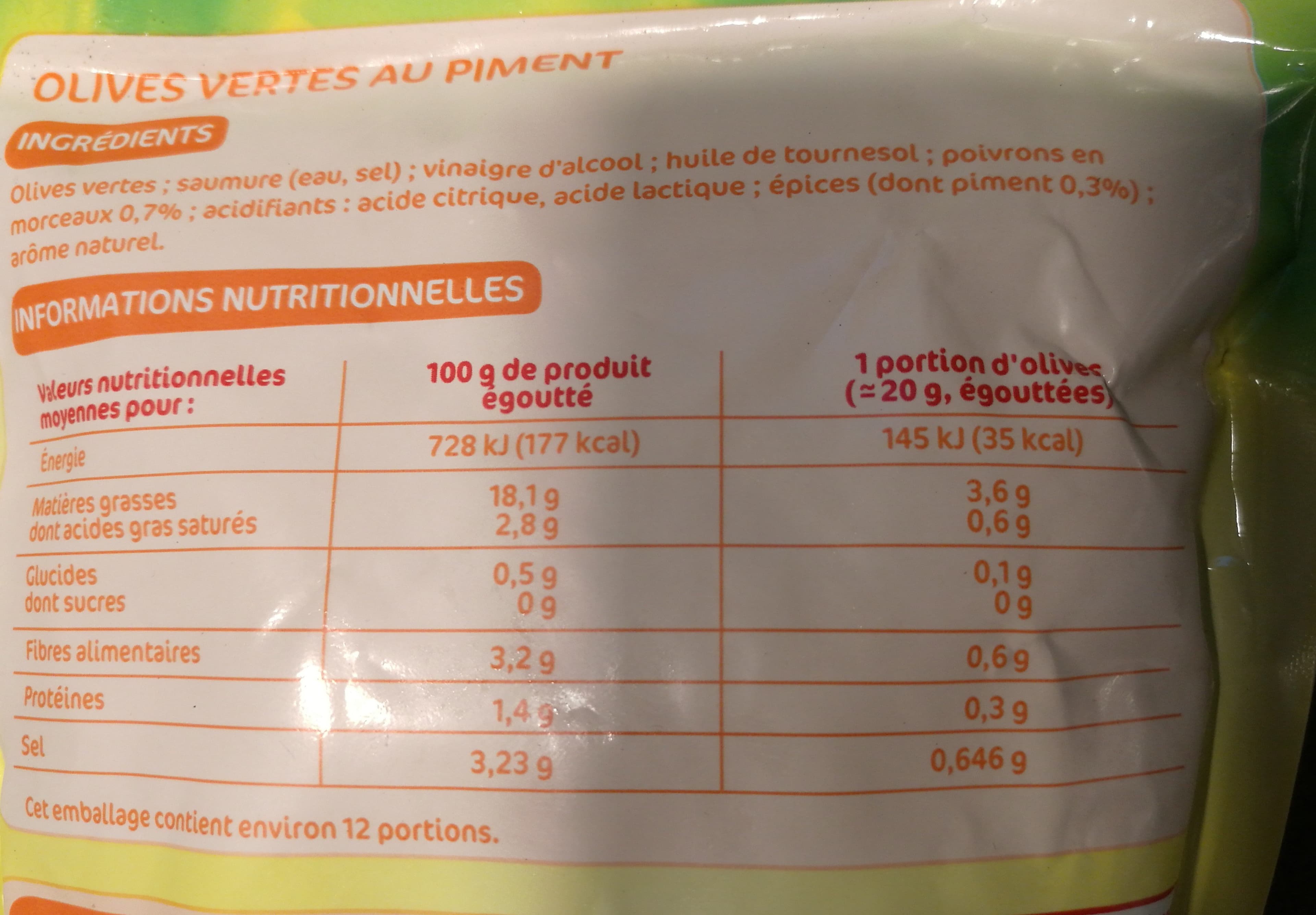 Marque Repère Olives Vertes au Piment packshot