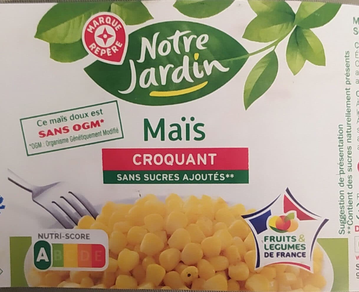 Marque Repère Maïs croquant sans sucres ajoutés packshot
