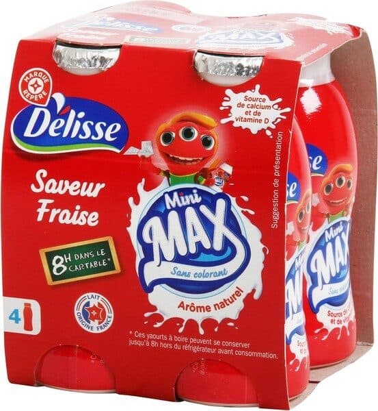 Délisse Yaourts à boire saveur fraise packshot
