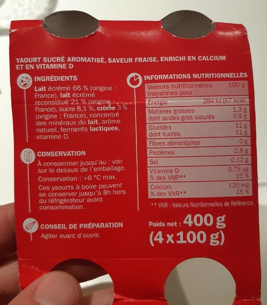 Délisse Yaourts à boire saveur fraise packshot