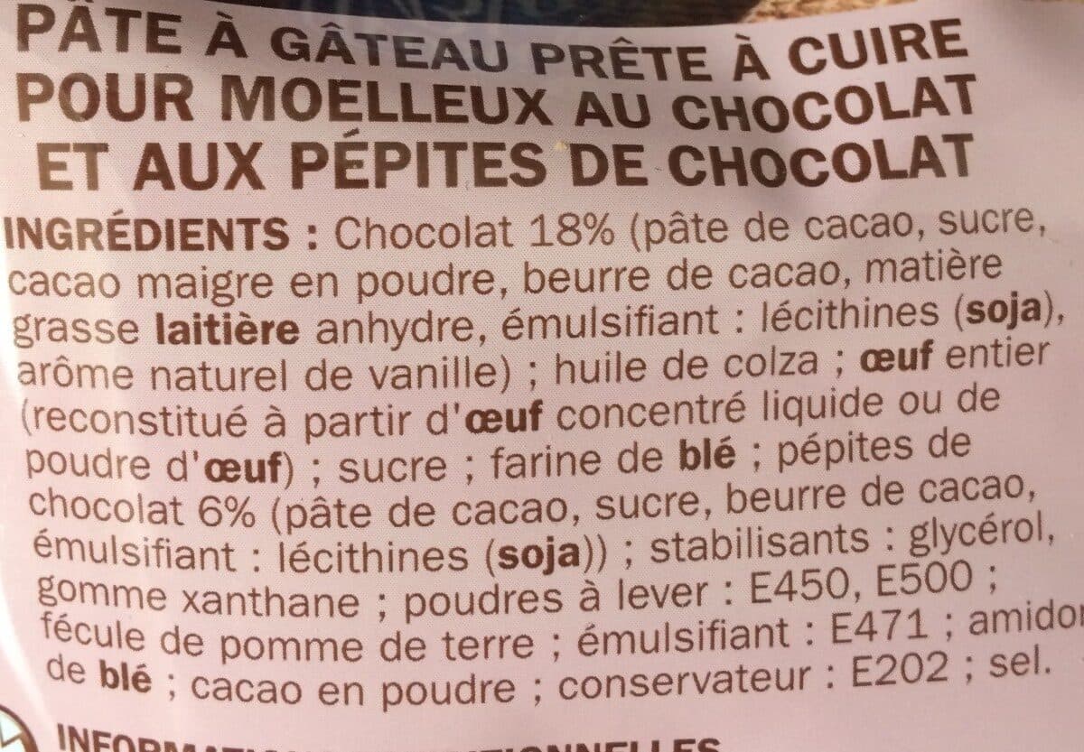 Marque Repère Préparation moelleux chocolat et pépites packshot