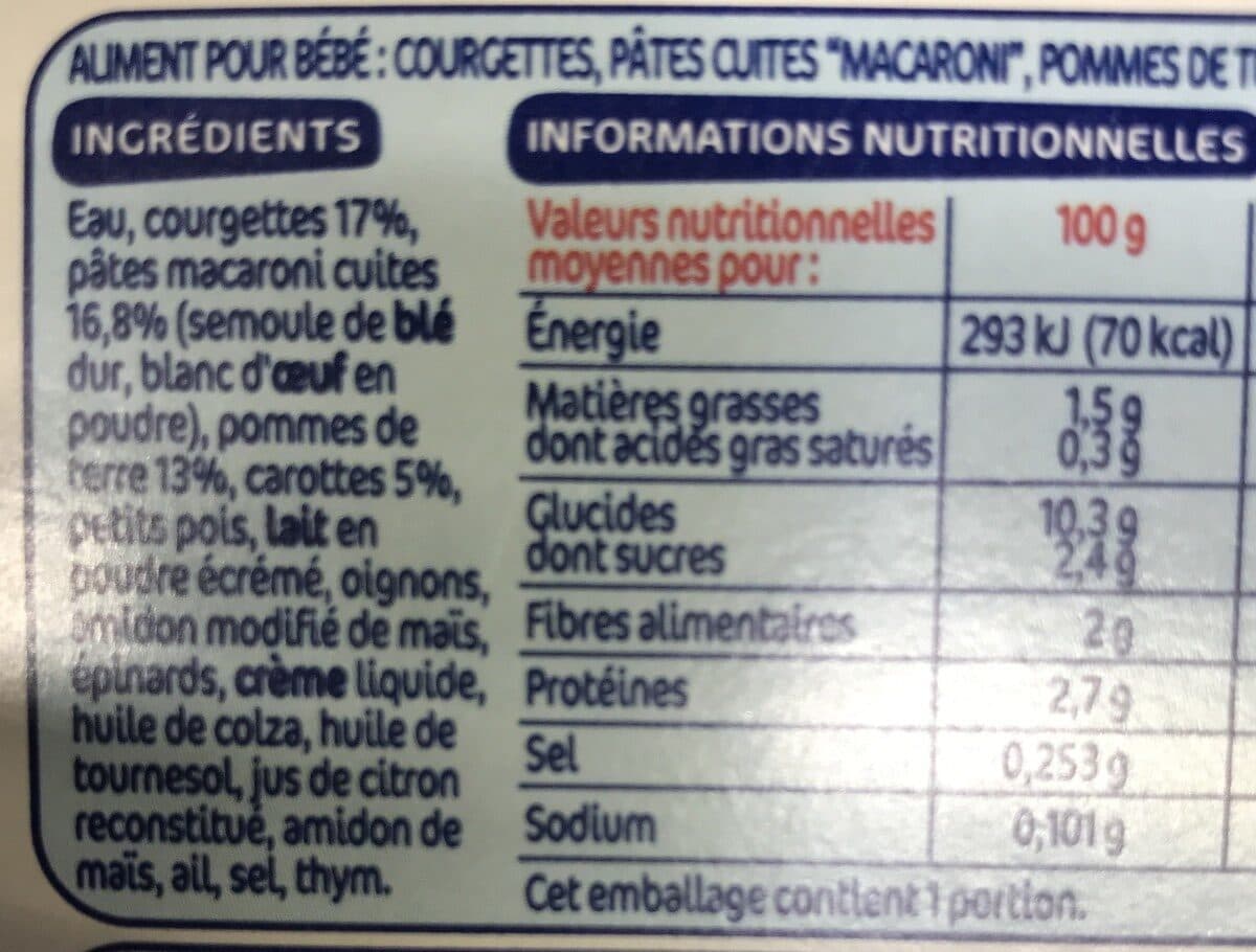 Marque Repère Petit Pot Mots D'enfant, Fondue De Courgette packshot