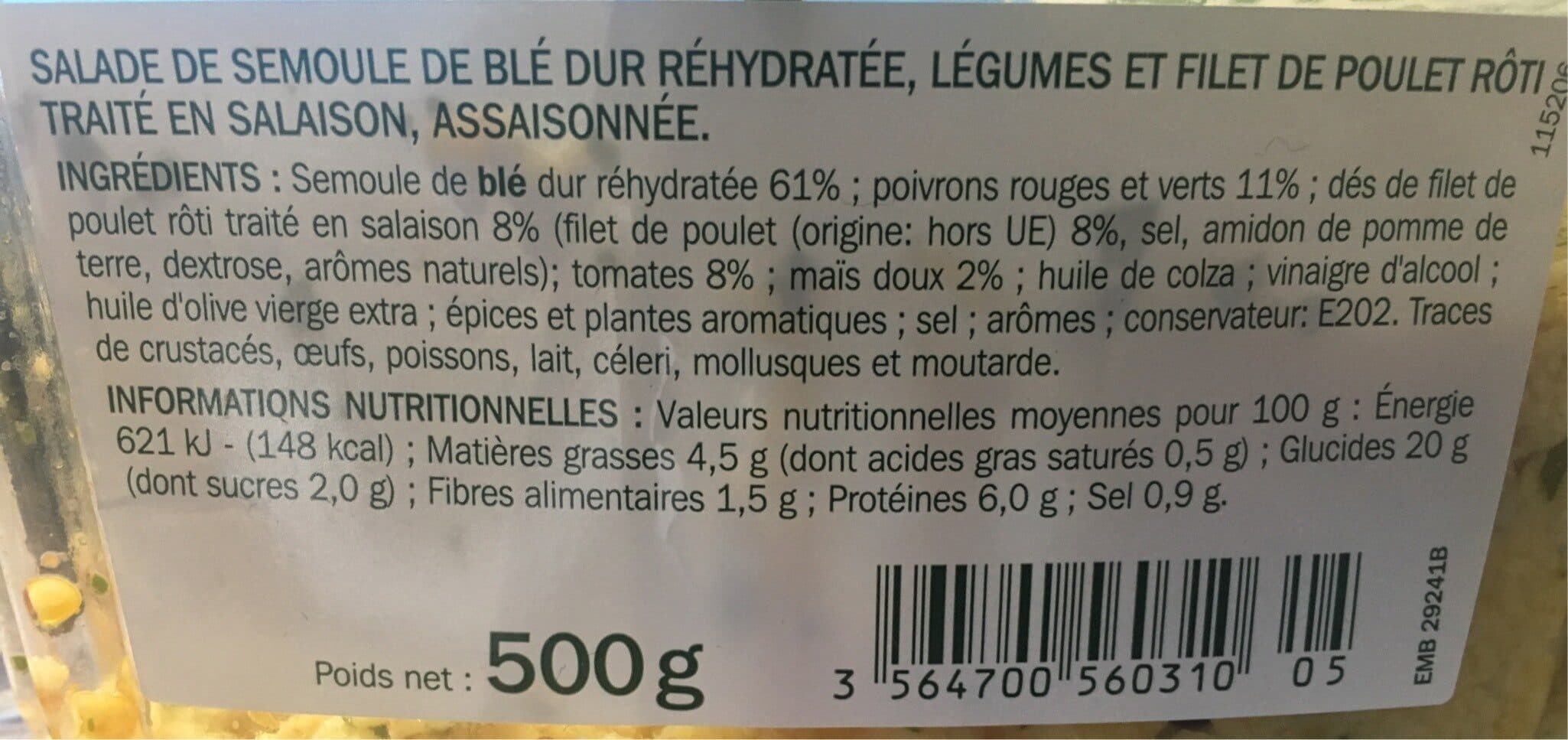 Marque Repère Taboulé au filet de poulet packshot