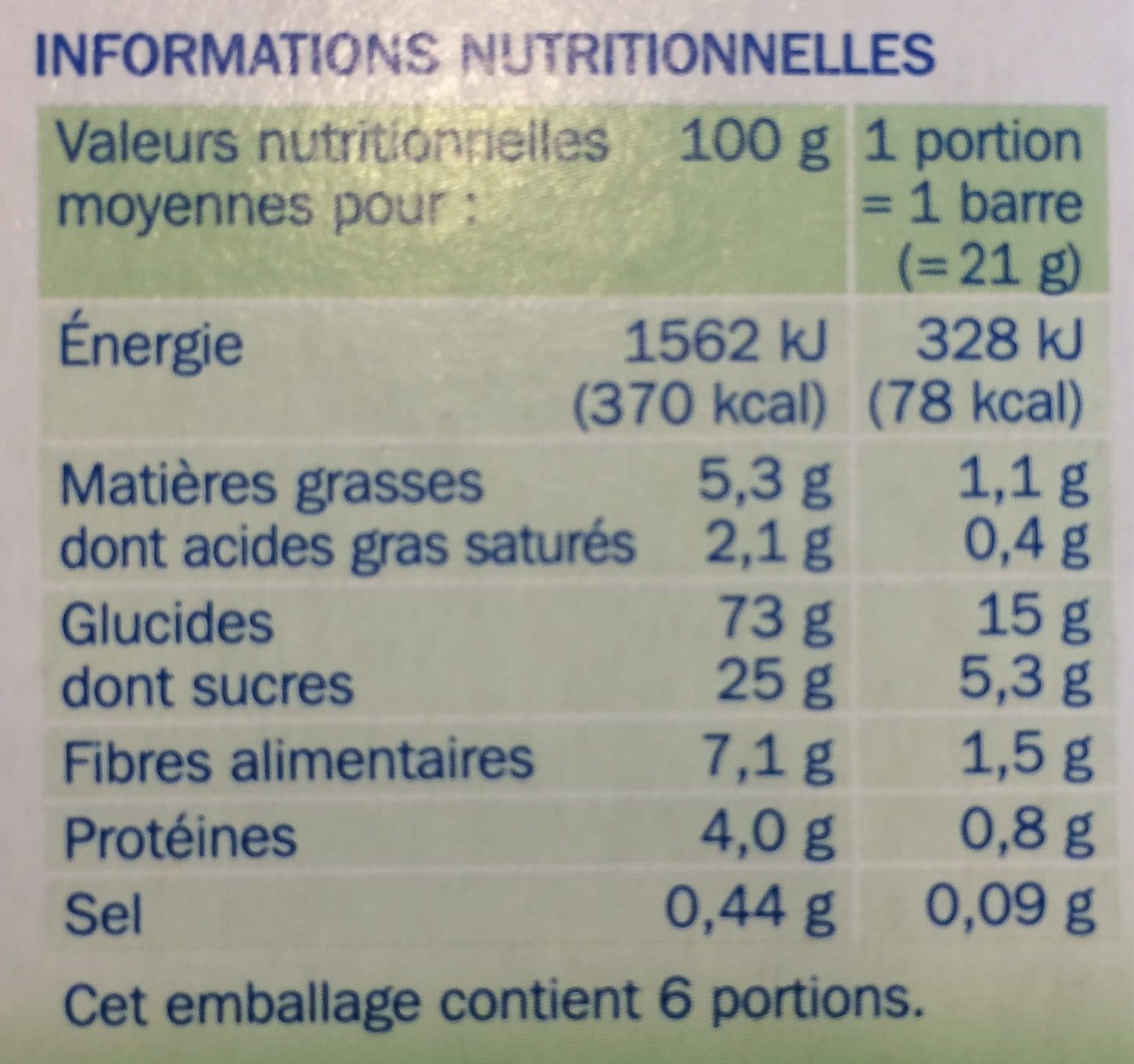 Marque Repère Barres céréales pomme verte packshot