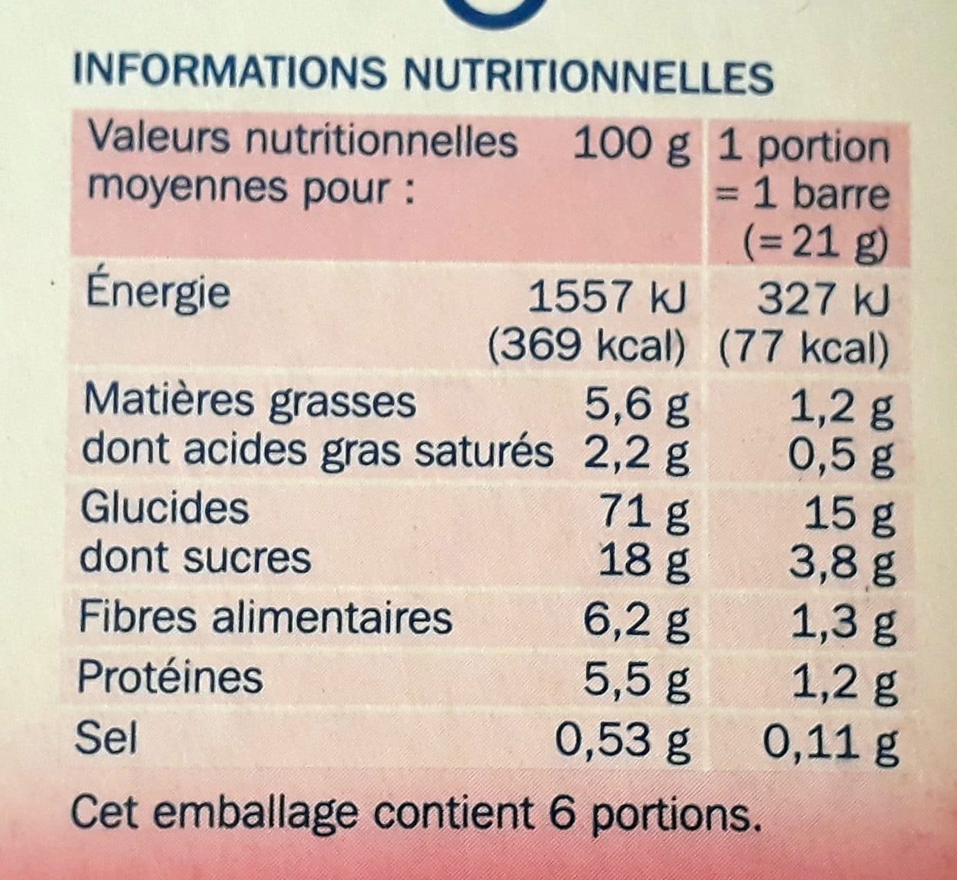 Marque Repère Barres céréales fruits rouges x 6 packshot
