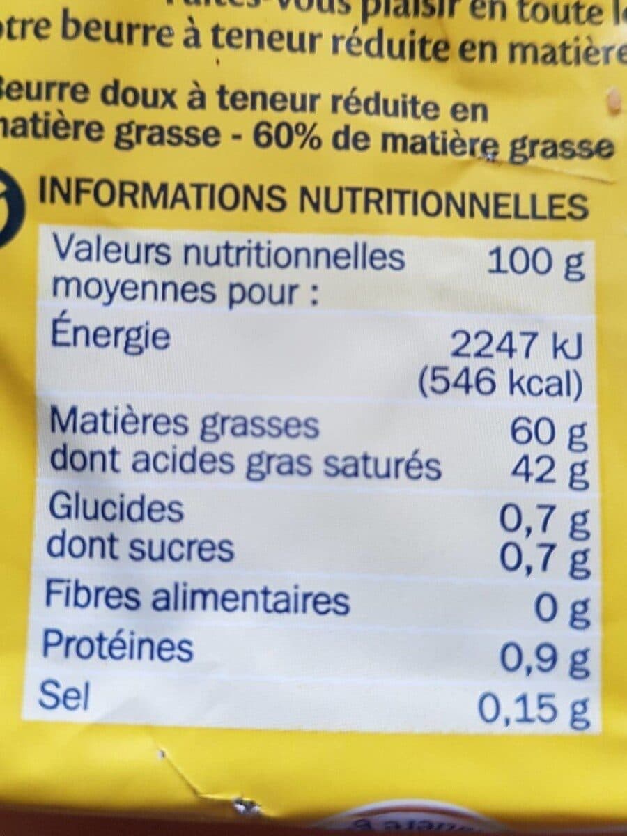 Marque Repère Beurre allégé doux 60% Mat. Gr. packshot