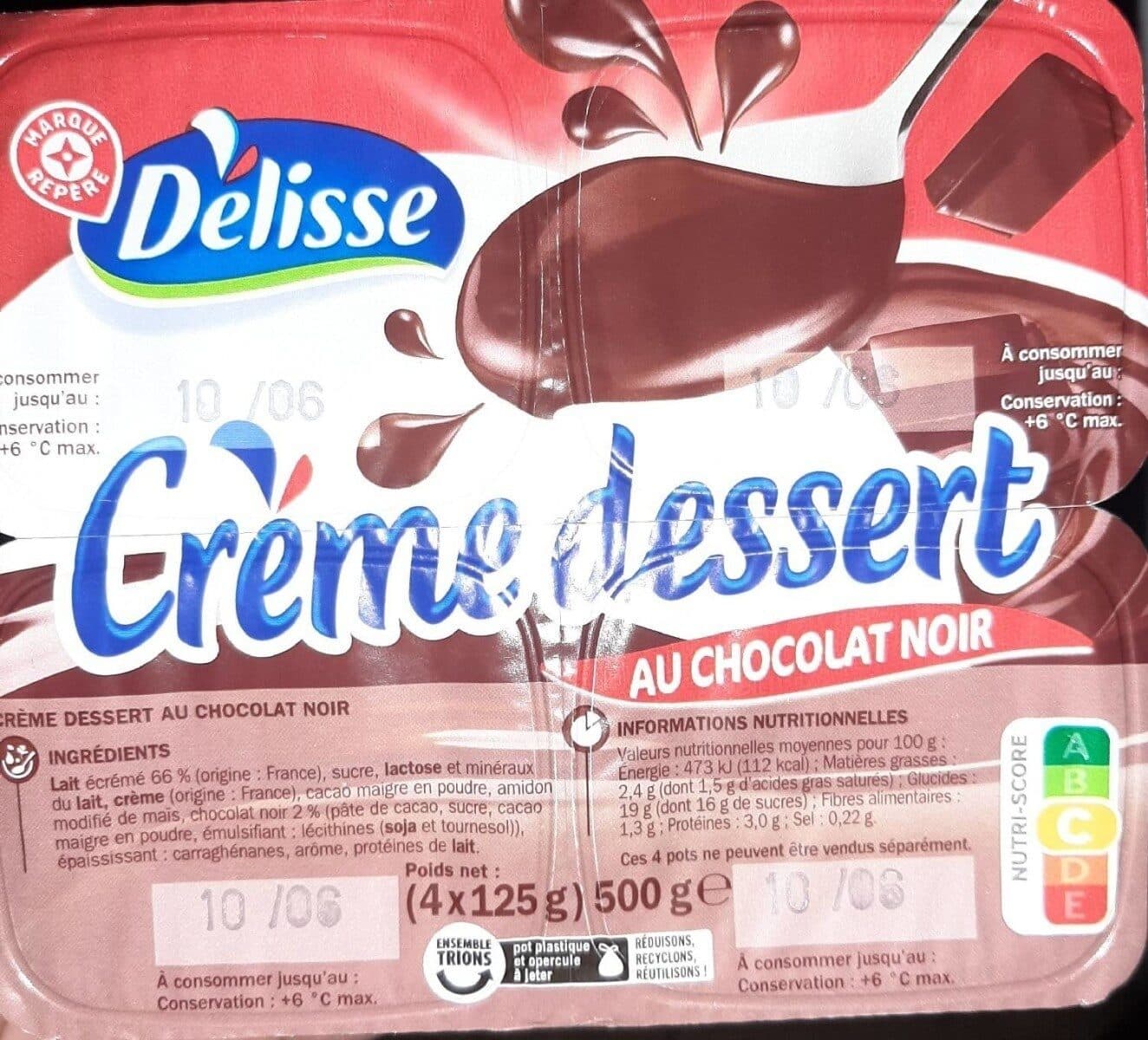 Délisse Crème Dessert Chocolat Noir 125 g x 4 - 500 g packshot