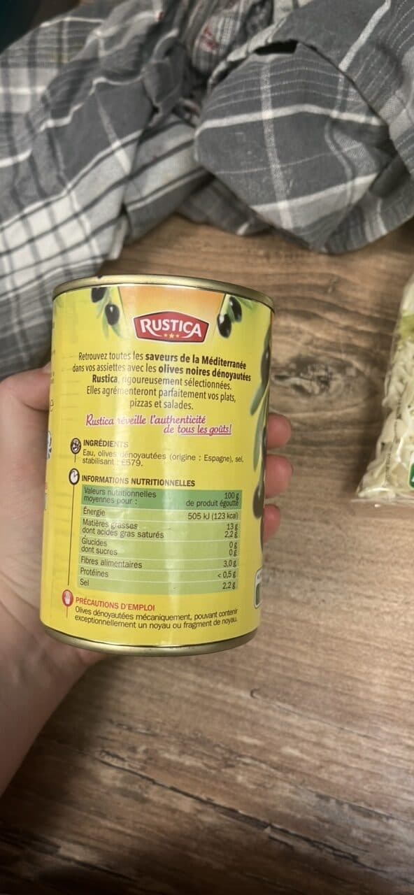 Rustica Olives noires denoyautées boîte 180g pne packshot