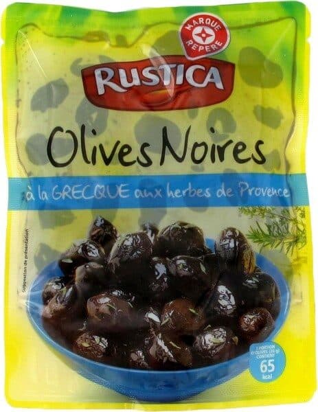 Marque Repère Olives noires à la grecque aux herbes de Provence packshot