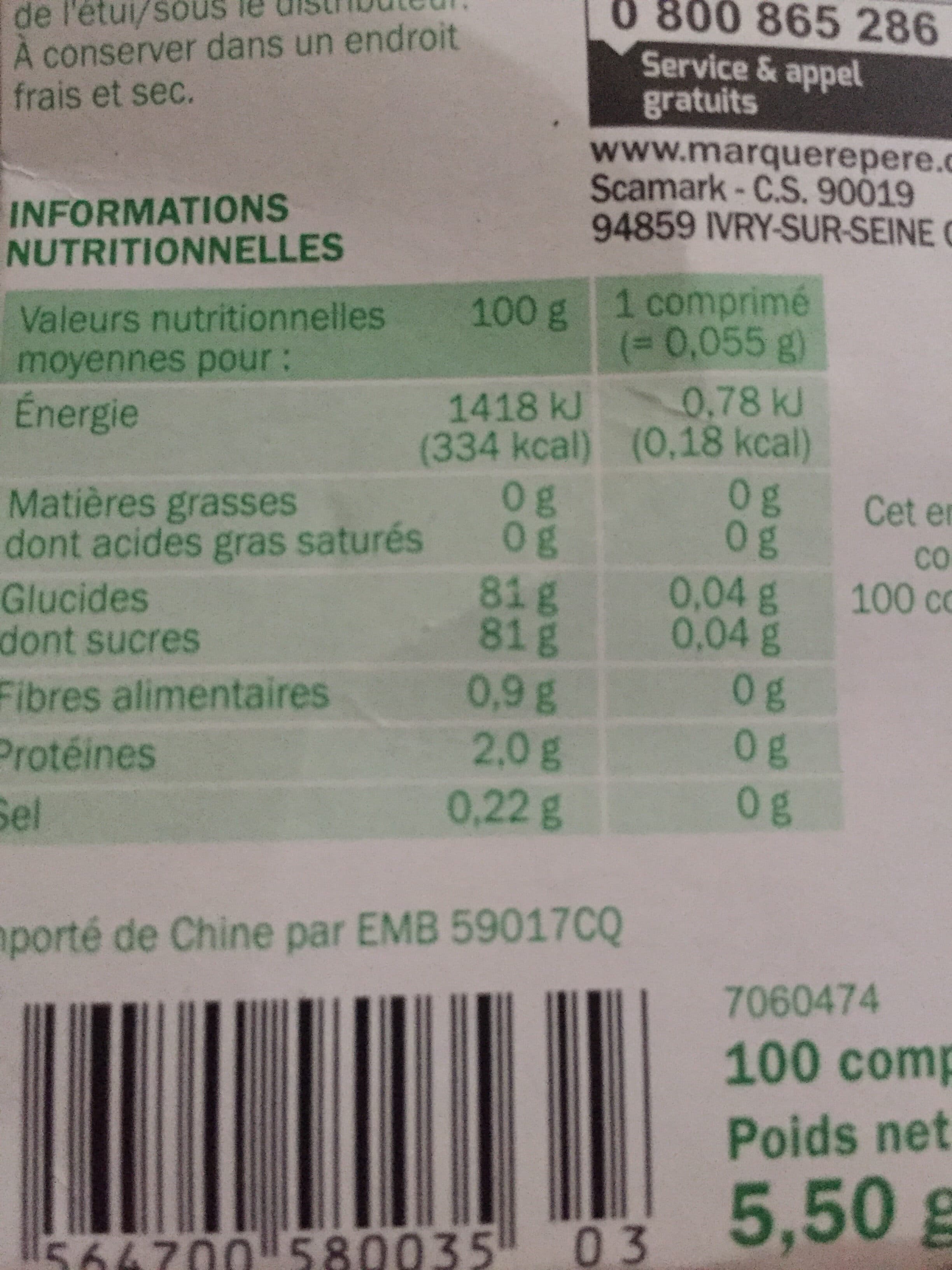 Marque Repère Edulcorant de table à base de stévia x 100 comprimés packshot