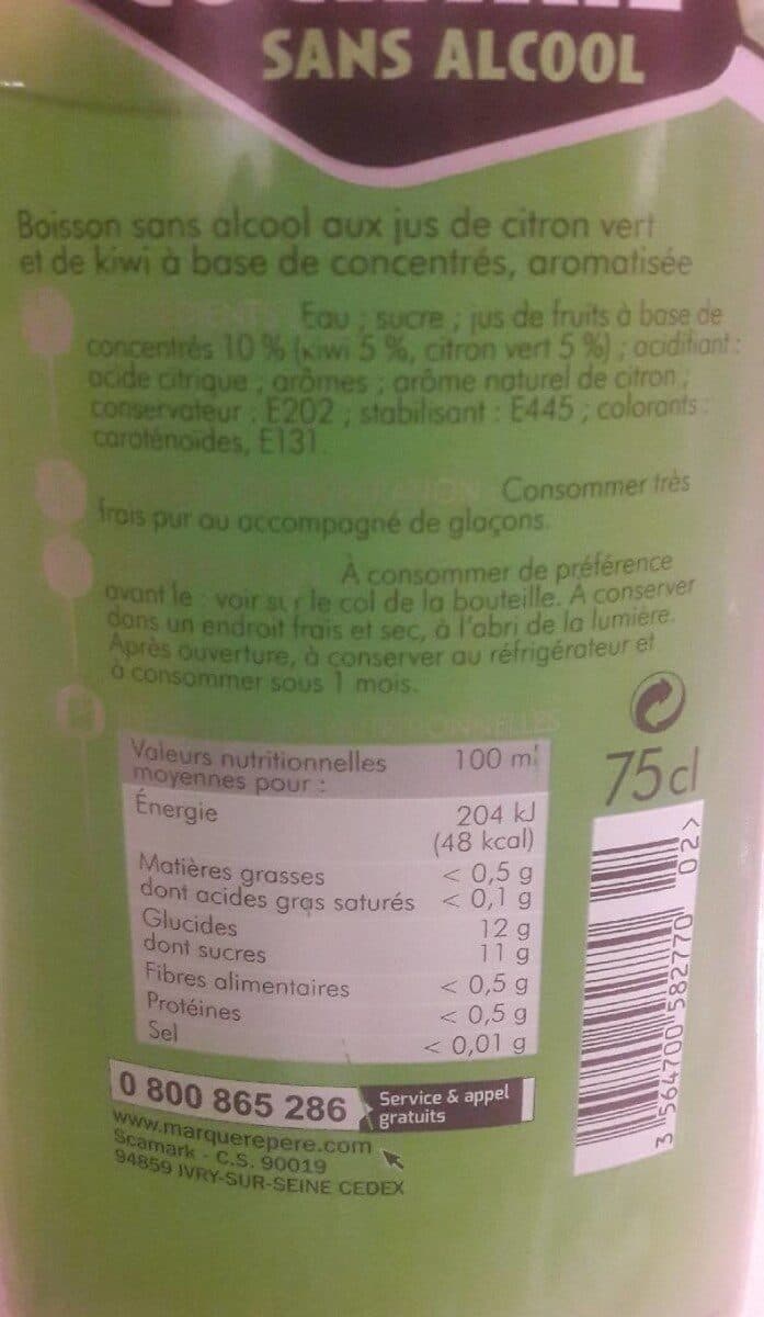 Marque Repère Cocktail sans alcool citron vert kiwi packshot
