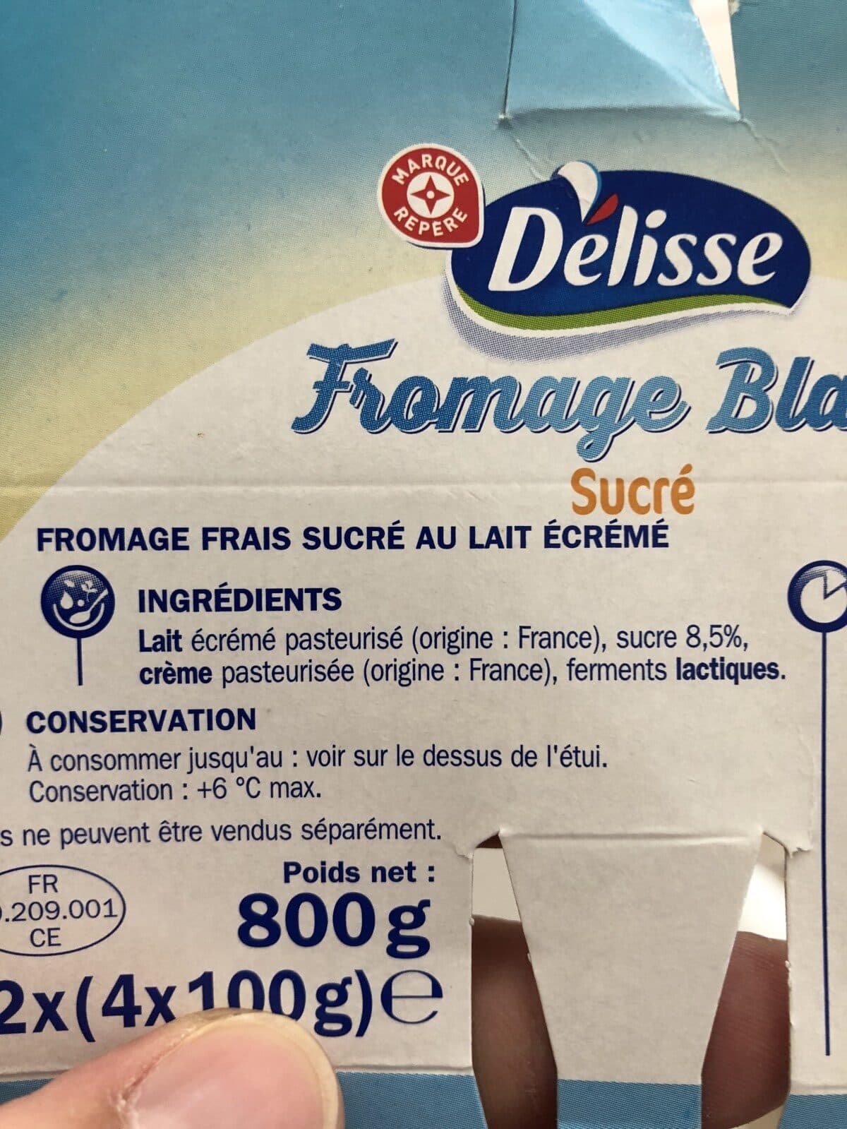 Délisse Fromage blanc sucré 3% Mat. Gr. packshot