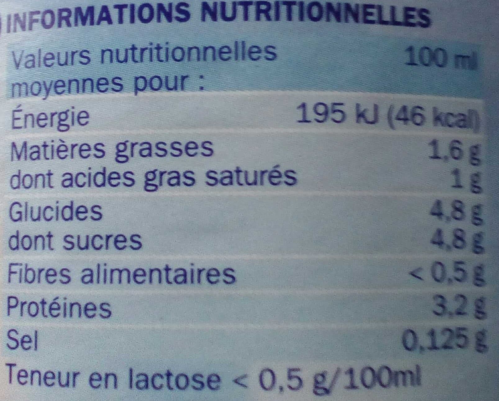 Délisse Lait demi-écrémé réduit en lactose bouteille packshot