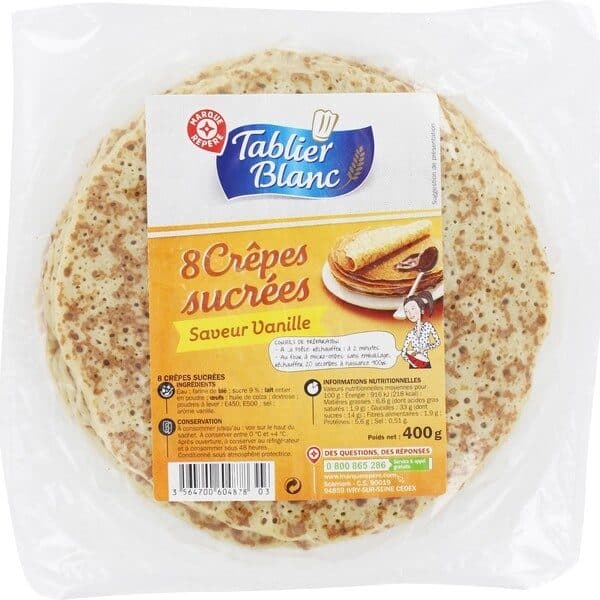 Marque Repère Crêpes sucrées x 8 packshot