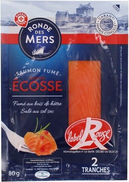 Marque Repère Saumon fumé d'Ecosse Label Rouge 2 tranches packshot