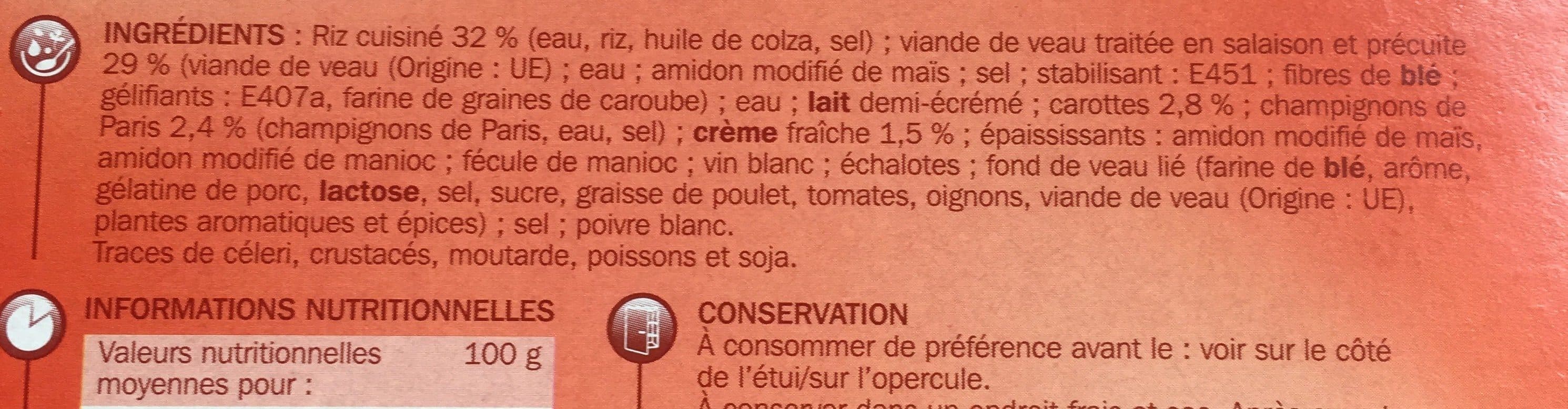 Marque Repère Blanquette de Veau et son riz packshot