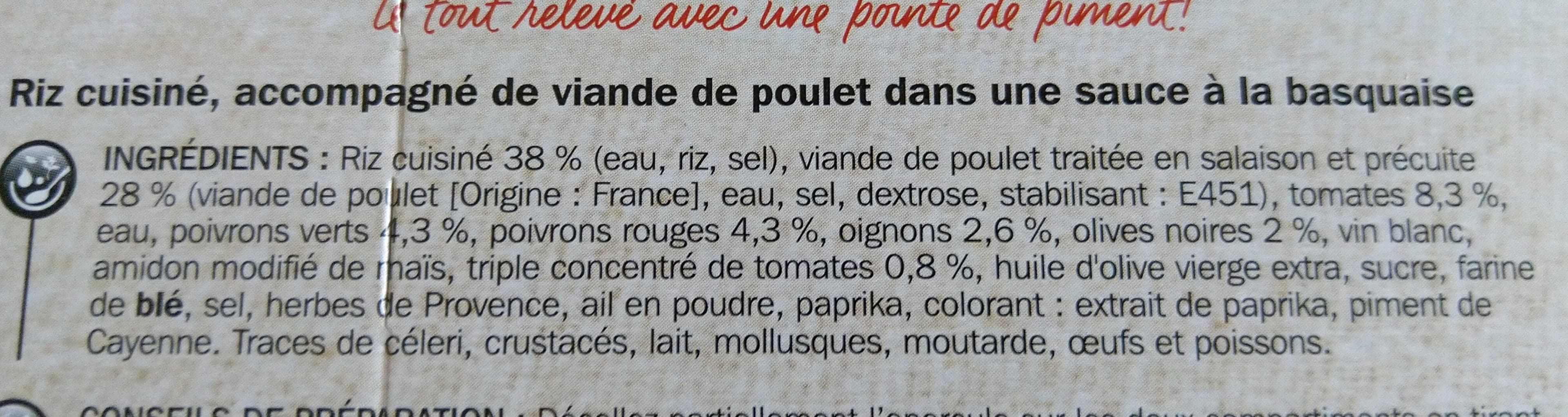 Marque Repère Poulet Basquaise et son riz packshot