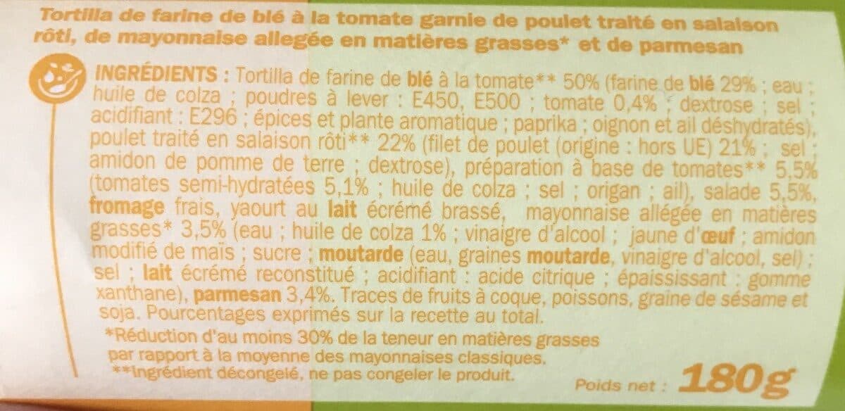 Marque Repère Wrap poulet sauce caesar packshot