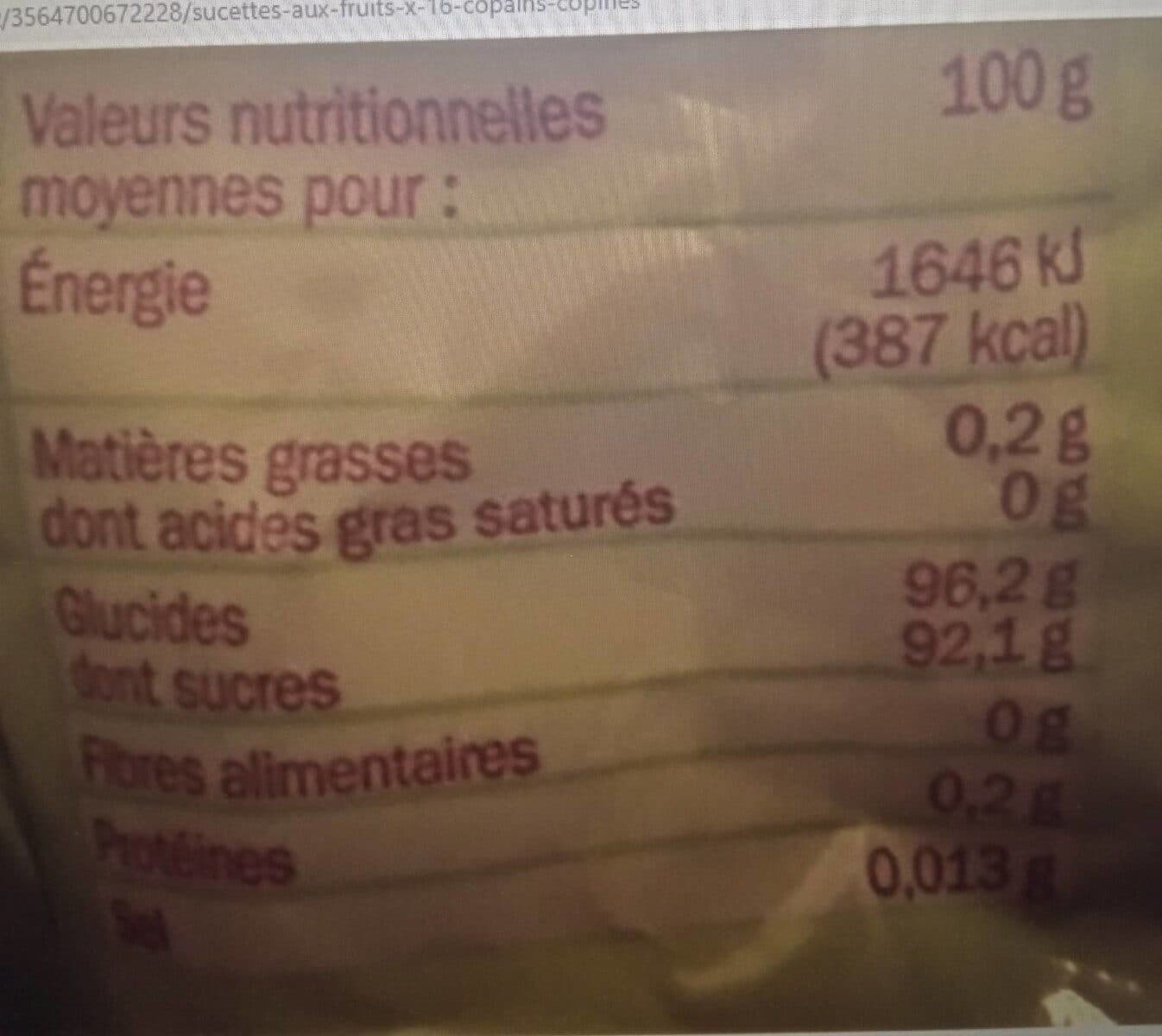 Marque Repère Sucettes aux fruits x 16 packshot