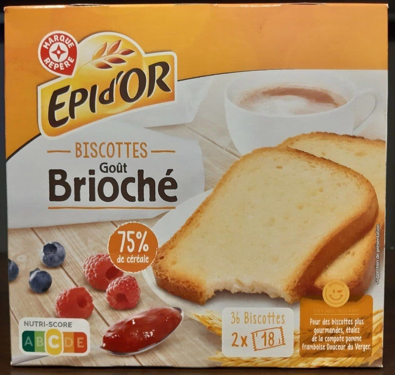 Marque Repère Biscottes goût brioché x 36 packshot