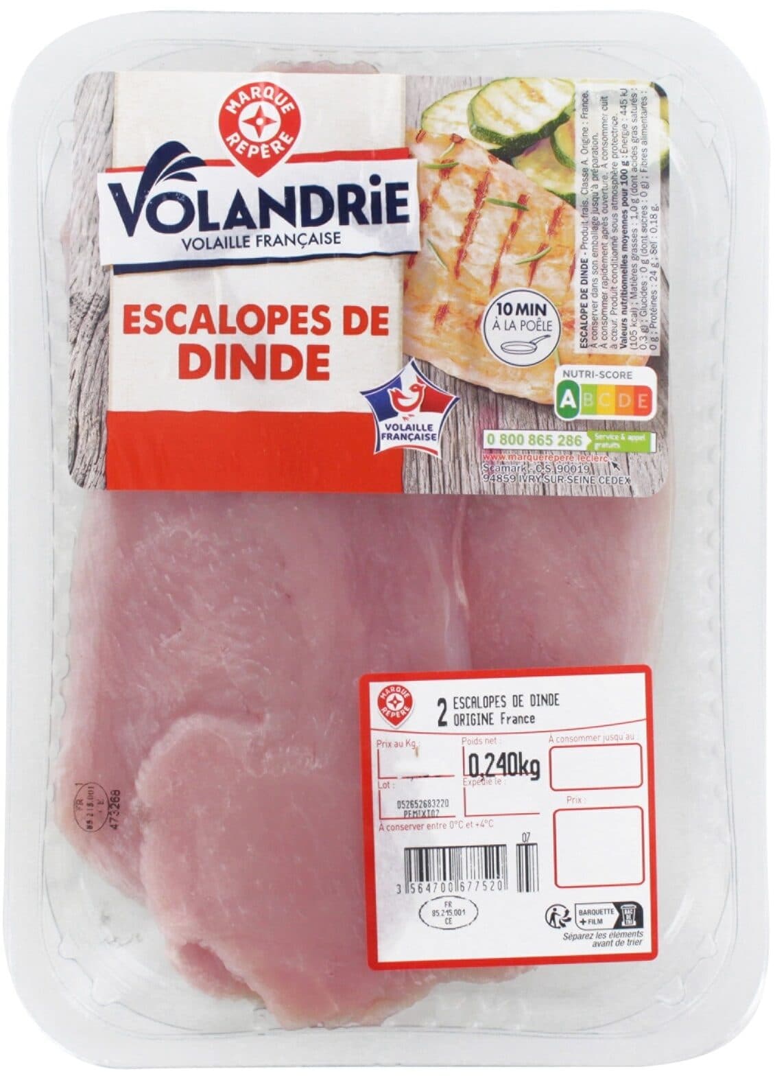 Marque Repère Escalopes de dinde packshot